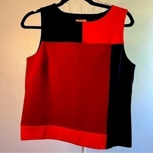 Ruby Road sleeveless, colorblock top, size 10P. Like new.